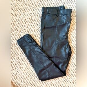 Zara Black Faux Leather Pants XXL